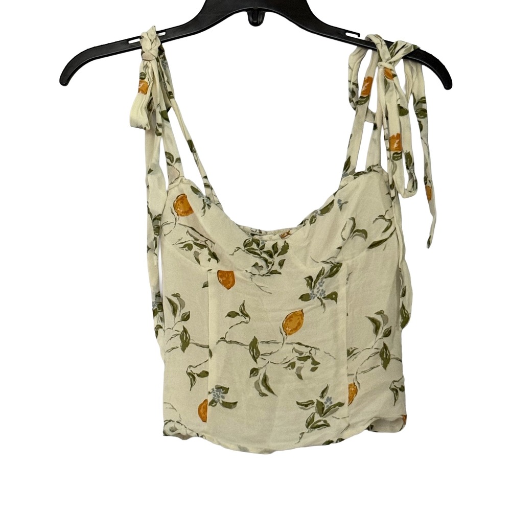 Reformation Citron Blanca Smocked Tie Shoulder Top - 2